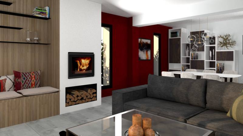 Rénovation avec insertion d'un poêle à bois à Montpellier