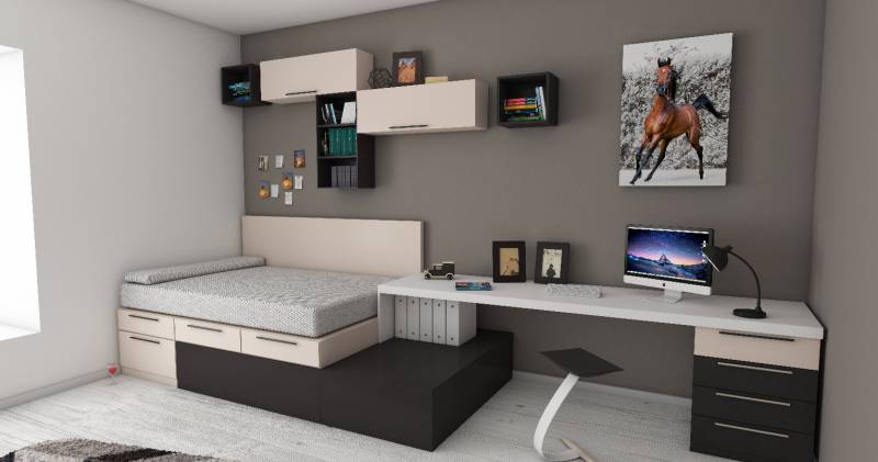 Petite chambre sur mesure aménagé par notre architecte d’intérieur à Montpellier, Hérault 34